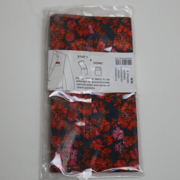 2Pack The Ultimate Pocket Square "Created for MACYS" Floral Pattern Orange - Picture 2 of 2
